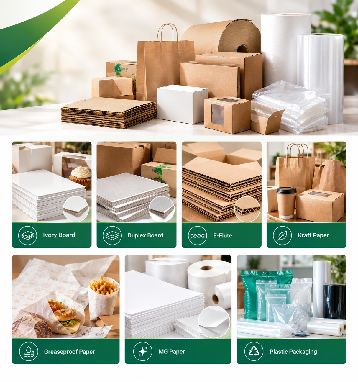 Beragam material packaging kertas dan karton